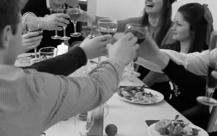 Plymouth Brethren family having dinner