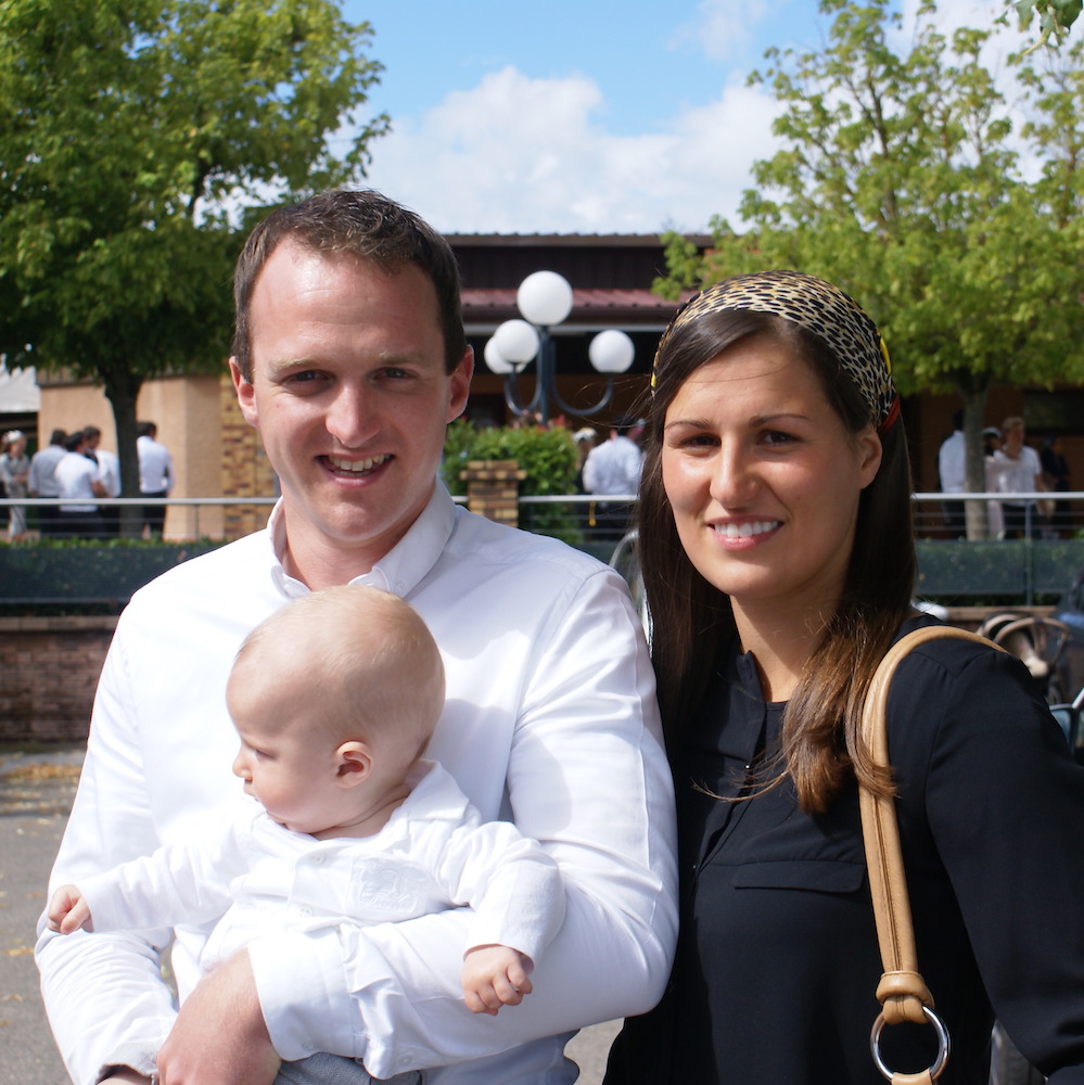 A young Plymouth Brethren family with baby